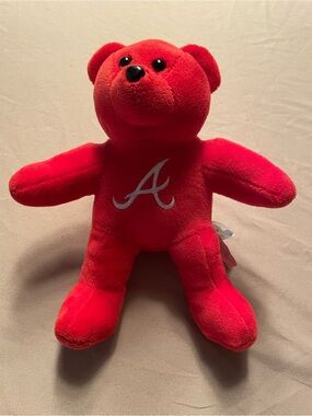 MLB Genuine Merchandise Atlanta Braves Red Plush Bear with Embroidered A by FOCO